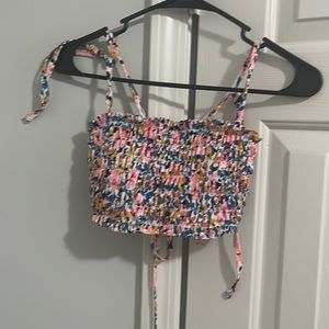 Floral print bikini top-target